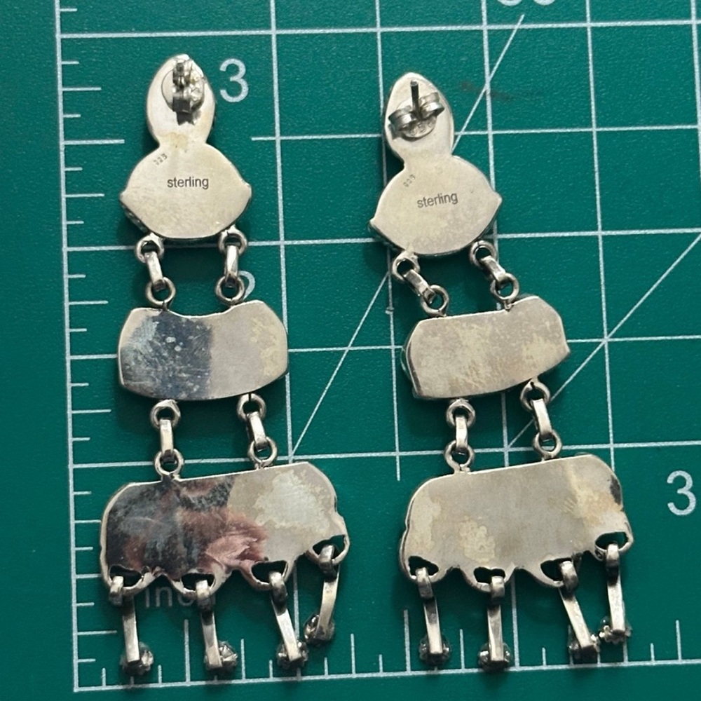 Moonstone Southwestern Dangle Statement Sterling … - image 3